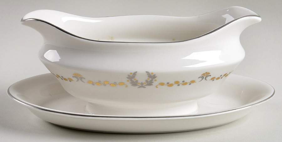 Coronation Gravy Boat with Attached Underplate by Syracuse-1