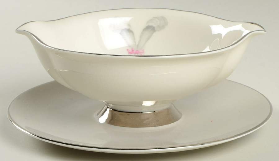 Coronet Round Gravy Boat/Attached Underplate by Syracuse-1