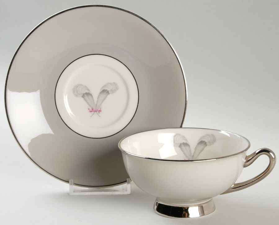 Coronet Footed Cup & Saucer Set by Syracuse-1