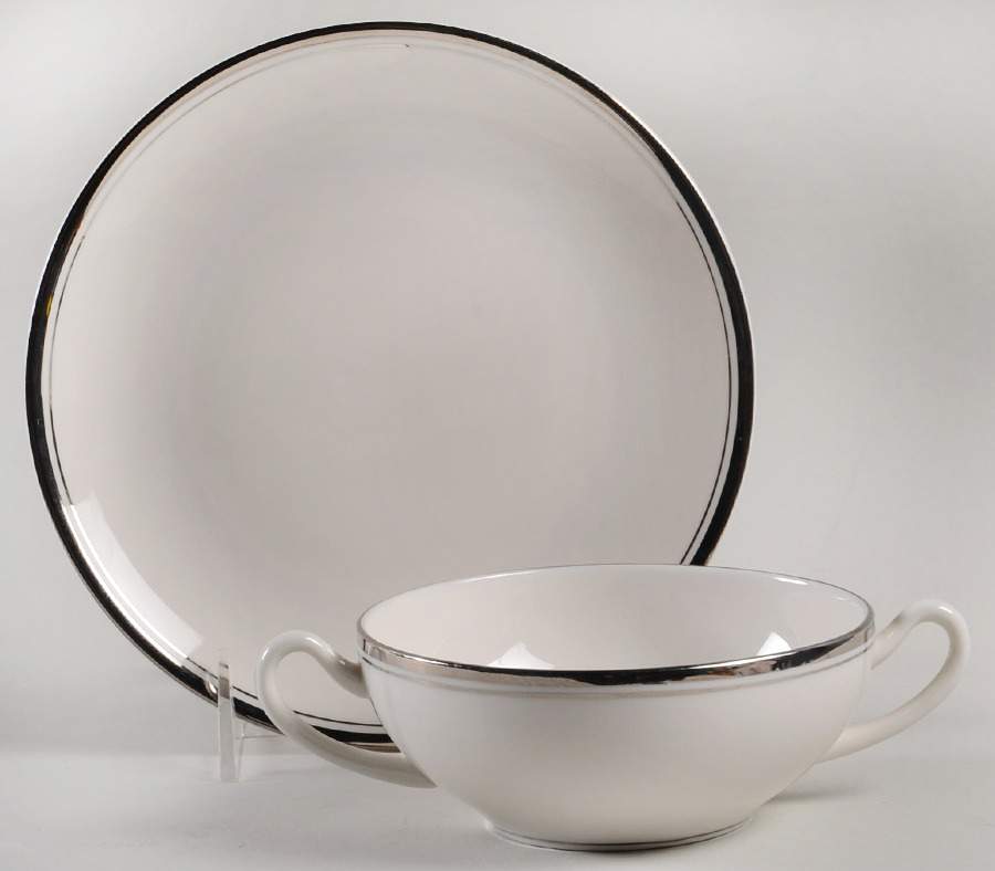 Countess Flat Cream Soup Bowl & Saucer Set by Syracuse-1
