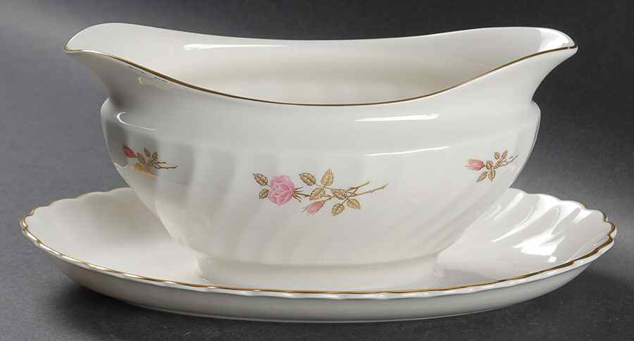Courtship Gravy Boat with Attached Underplate by Syracuse-1