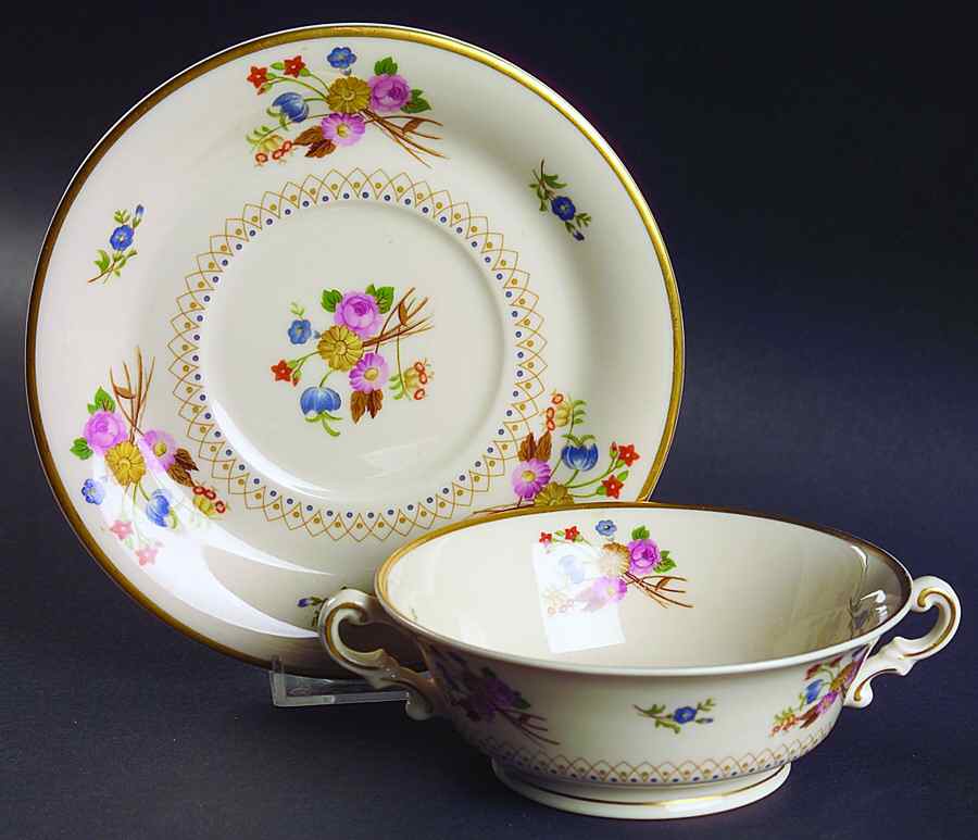 Coventry Footed Cream Soup Bowl & Saucer Set by Syracuse-1