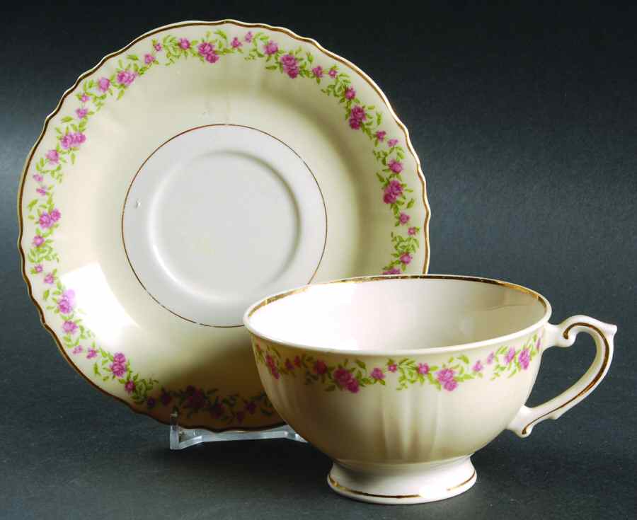 Cynthia Footed Cup & Saucer Set by Syracuse-1