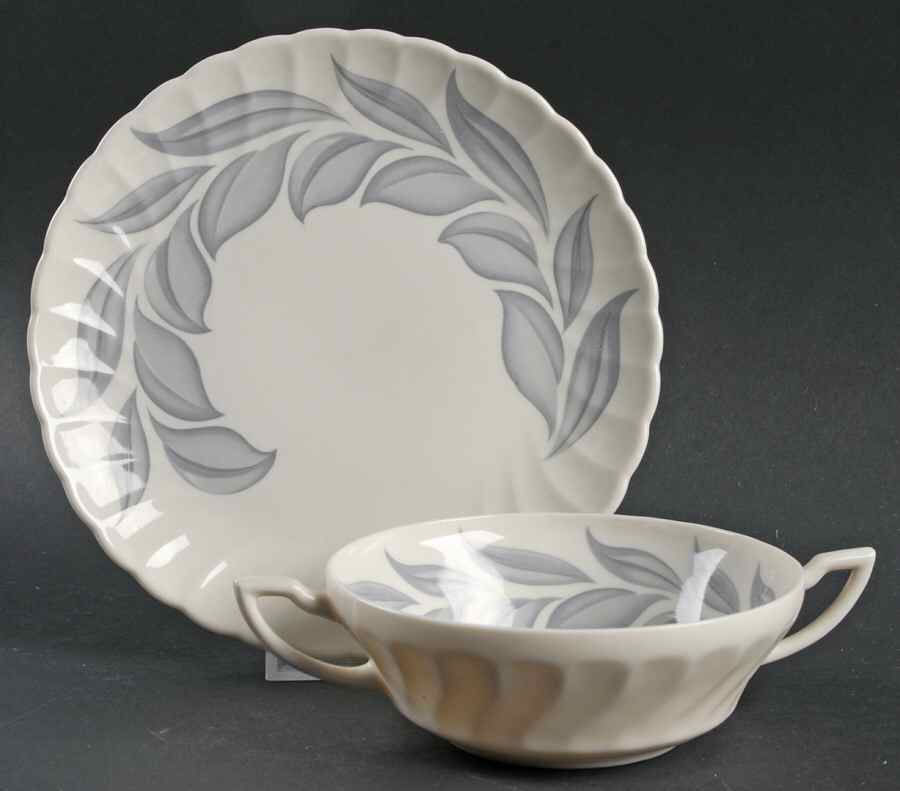 Dawn (Berkeley, No Trim) Flat Cream Soup Bowl & Saucer Set by Syracuse-1