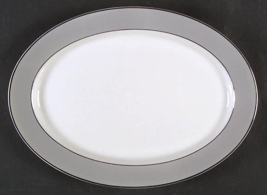 Debutante Gray 12" Oval Serving Platter by Syracuse-1