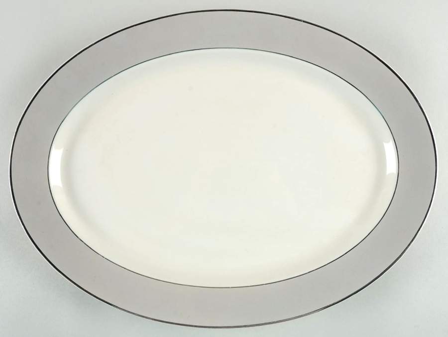 Debutante Gray 16" Oval Serving Platter by Syracuse-1