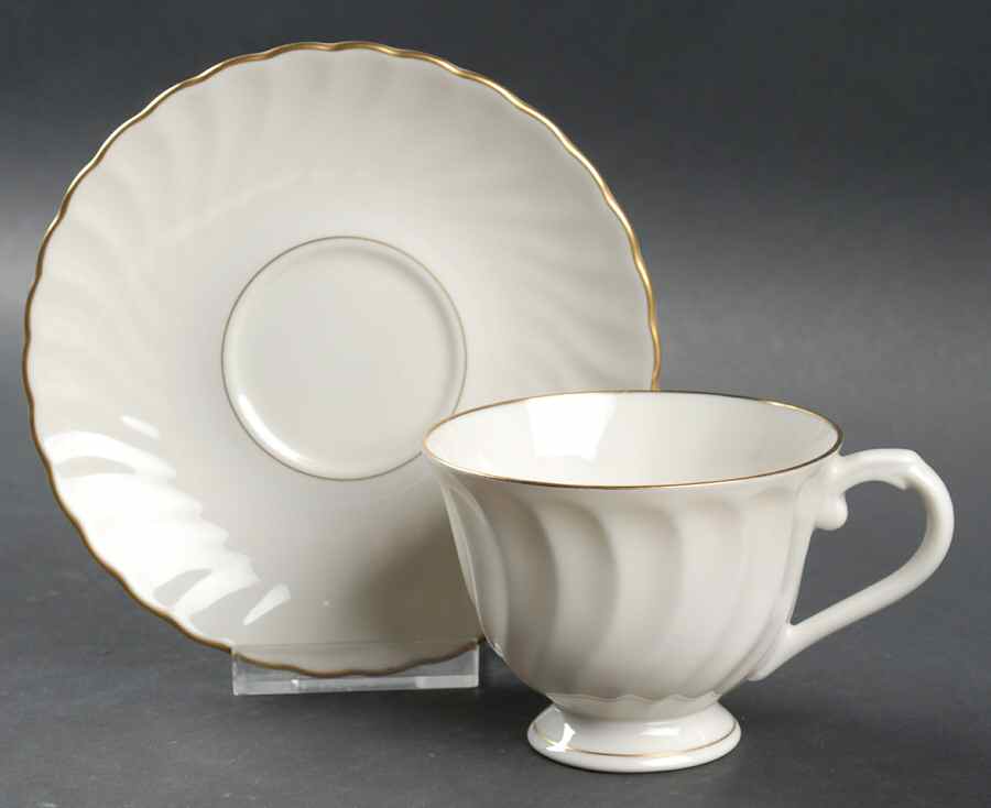 Debonair Footed Cup & Saucer Set by Syracuse-1
