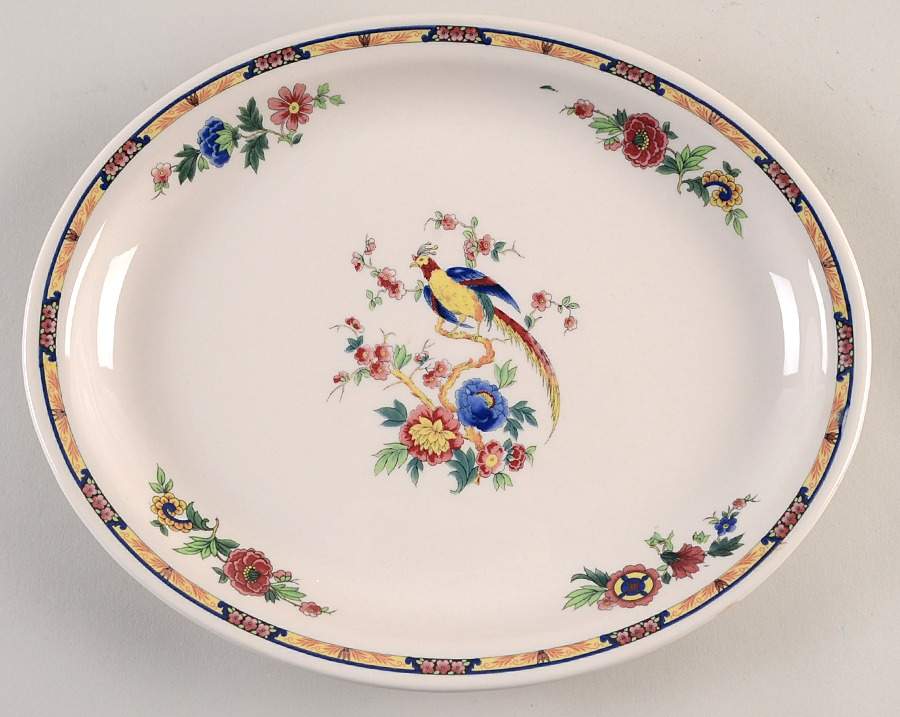 Dewitt Clinton (Pilgrim) 11" Oval Serving Platter by Syracuse-1