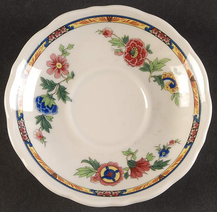 Dewitt Clinton (Pilgrim) Saucer for Flat Cup by Syracuse-1