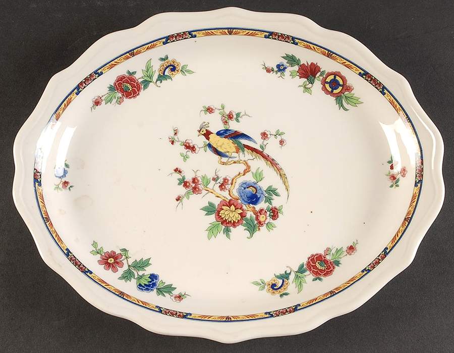Dewitt Clinton (Pilgrim) 11" Oval Serving Platter by Syracuse-1