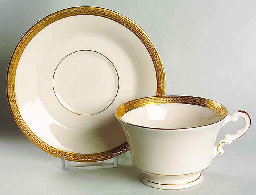 Diane (No Color Band) Footed Cup & Saucer Set by Syracuse-1