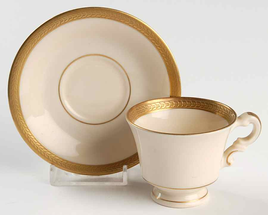 Diane (No Color Band) Footed Demitasse Cup & Saucer Set by Syracuse-1