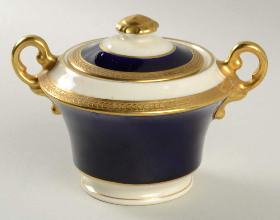 Diane Cobalt Blue Band Sugar Bowl & Lid by Syracuse-1