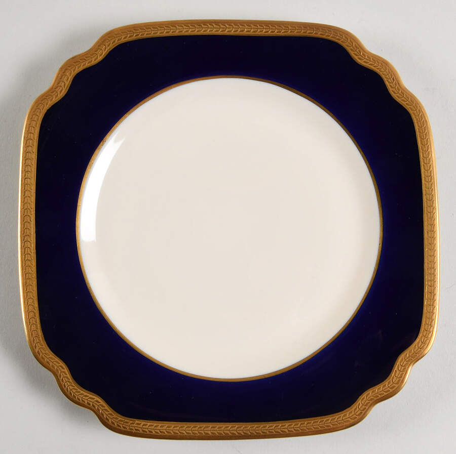 Diane Cobalt Blue Band Square Salad Plate by Syracuse-1