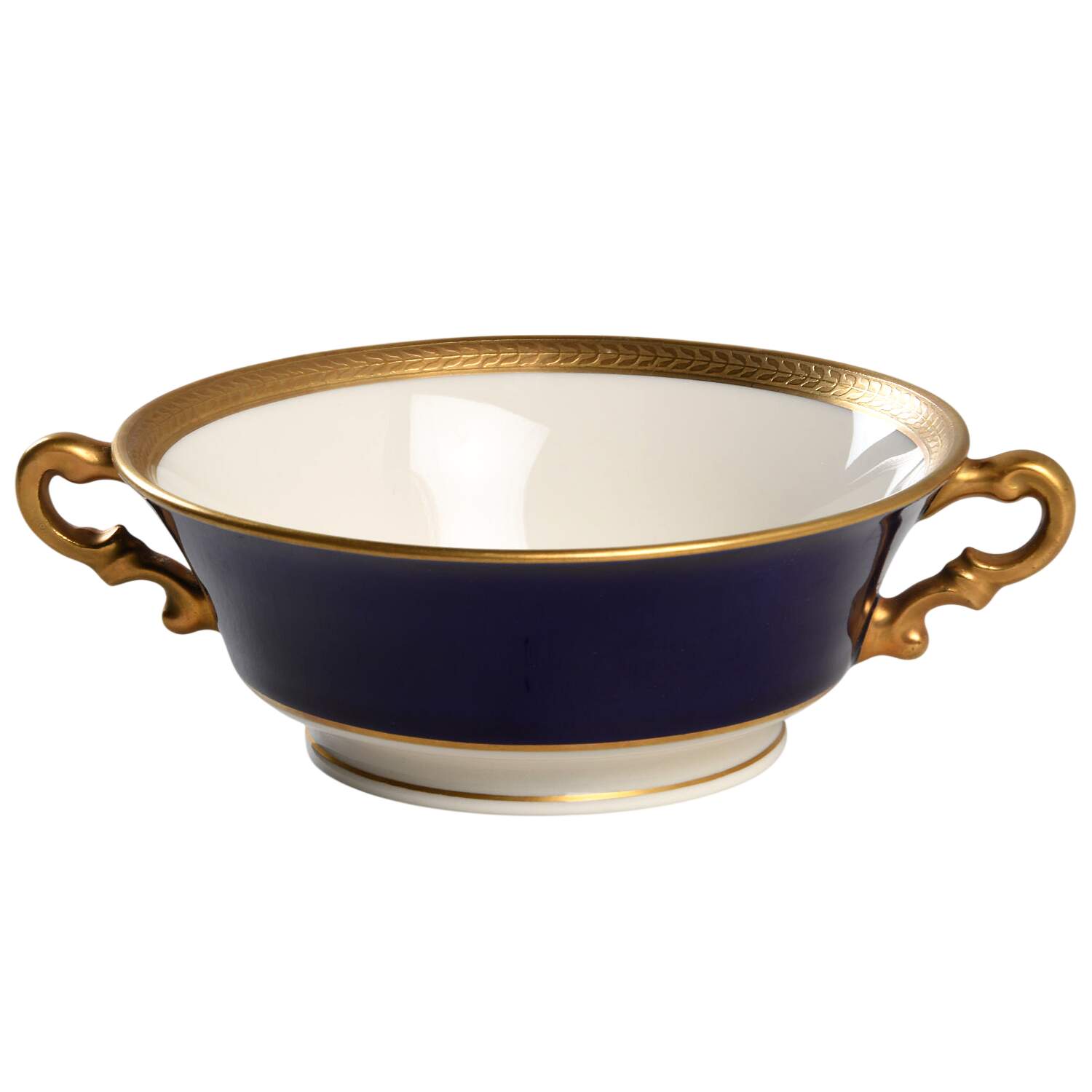 Diane Cobalt Blue Band Footed Cream Soup Bowl by Syracuse-1