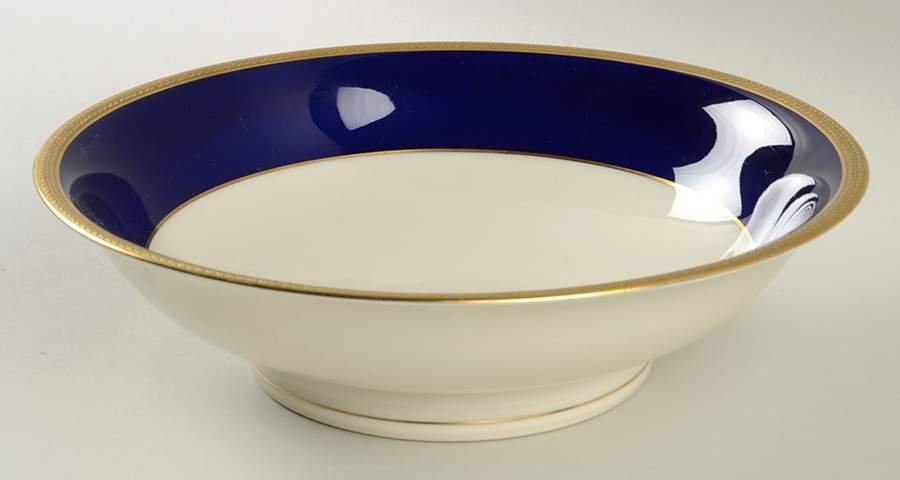 Diane Cobalt Blue Band 9" Round Vegetable Bowl by Syracuse-1