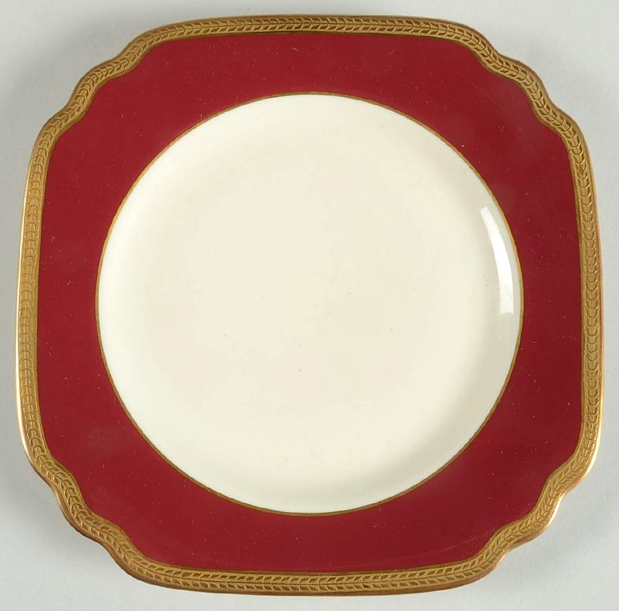 Diane Maroon Square Salad Plate by Syracuse-1