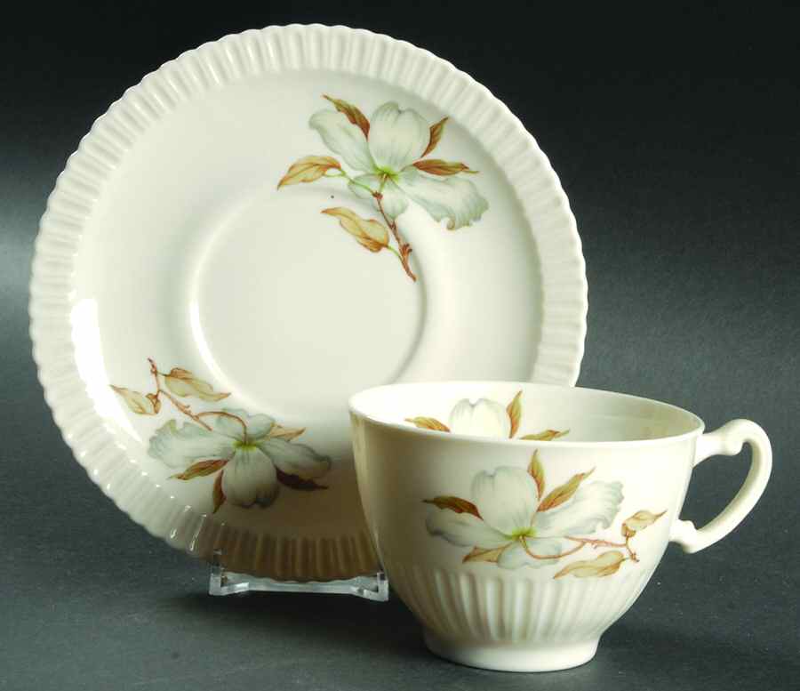 Dogwood (Shelledge, No Trim) 2" Flat Cup & Saucer Set by Syracuse-1