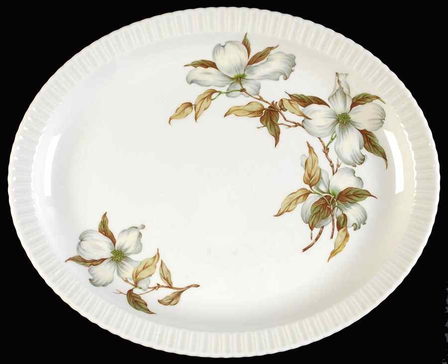 Dogwood (Shelledge, No Trim) 11" Oval Serving Platter by Syracuse-1