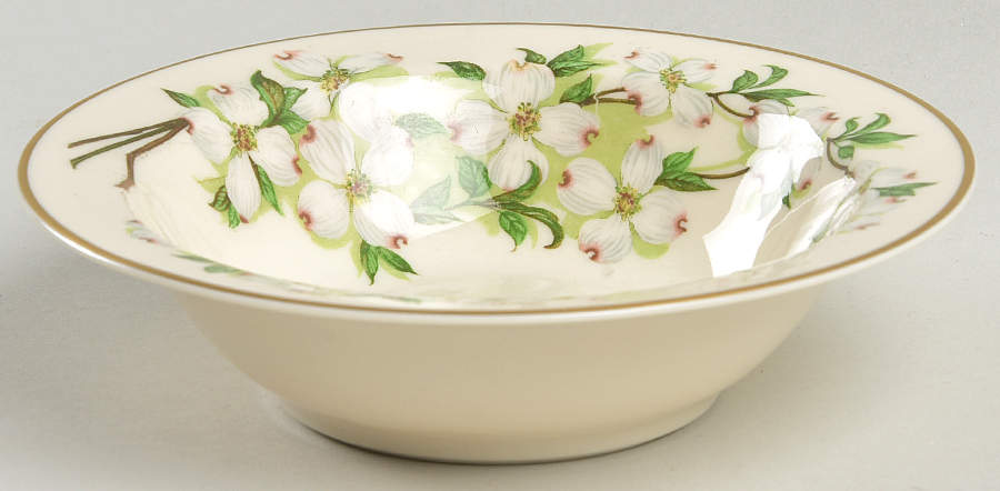 Dogwood (Gold Trim) Rim Cereal Bowl by Syracuse-1