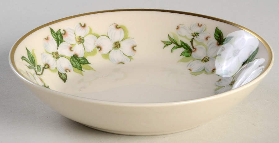 Dogwood (Gold Trim) Fruit/Dessert (Sauce) Bowl by Syracuse-1