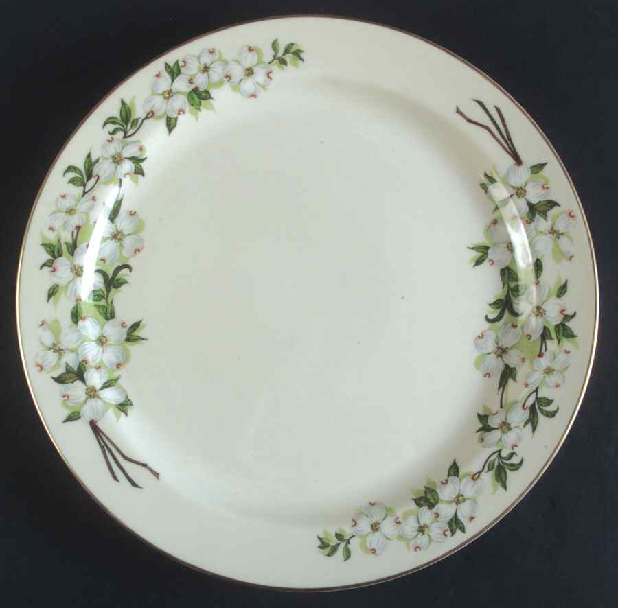 Dogwood (Gold Trim) 12" Chop Plate (Round Platter) by Syracuse-1