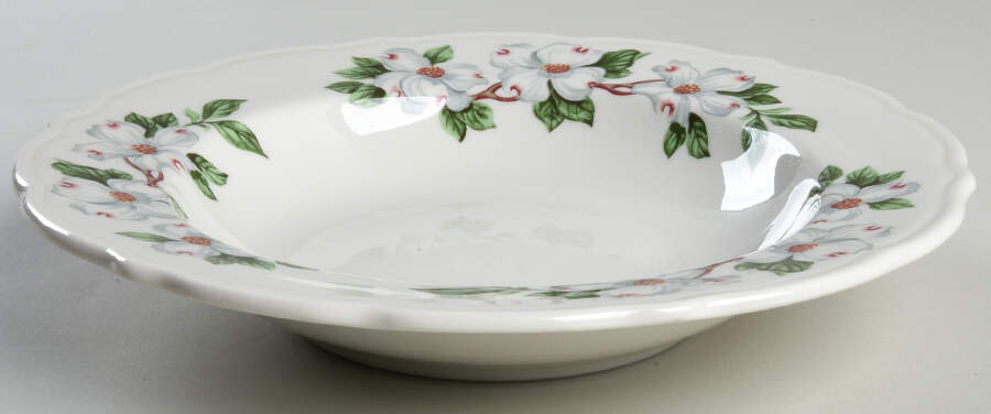 Dogwood (Restaurant, Scalloped, No Trim) Large Rim Soup Bowl by Syracuse-1