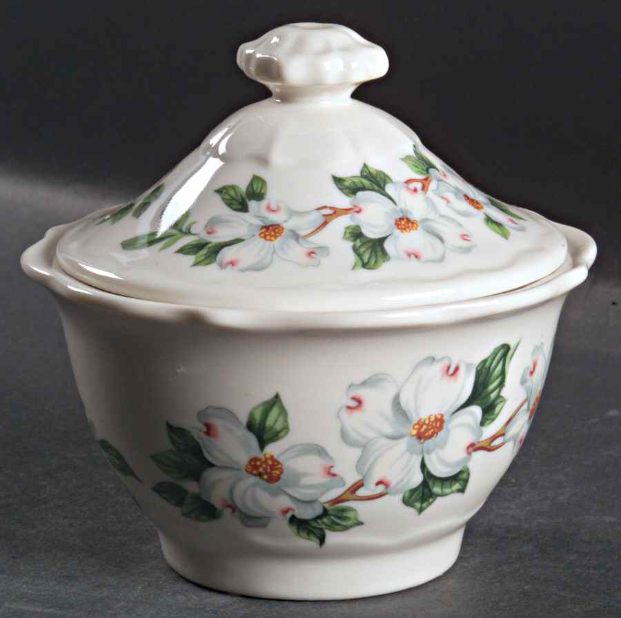 Dogwood (Restaurant, Scalloped, No Trim) Sugar Bowl & Lid by Syracuse-1