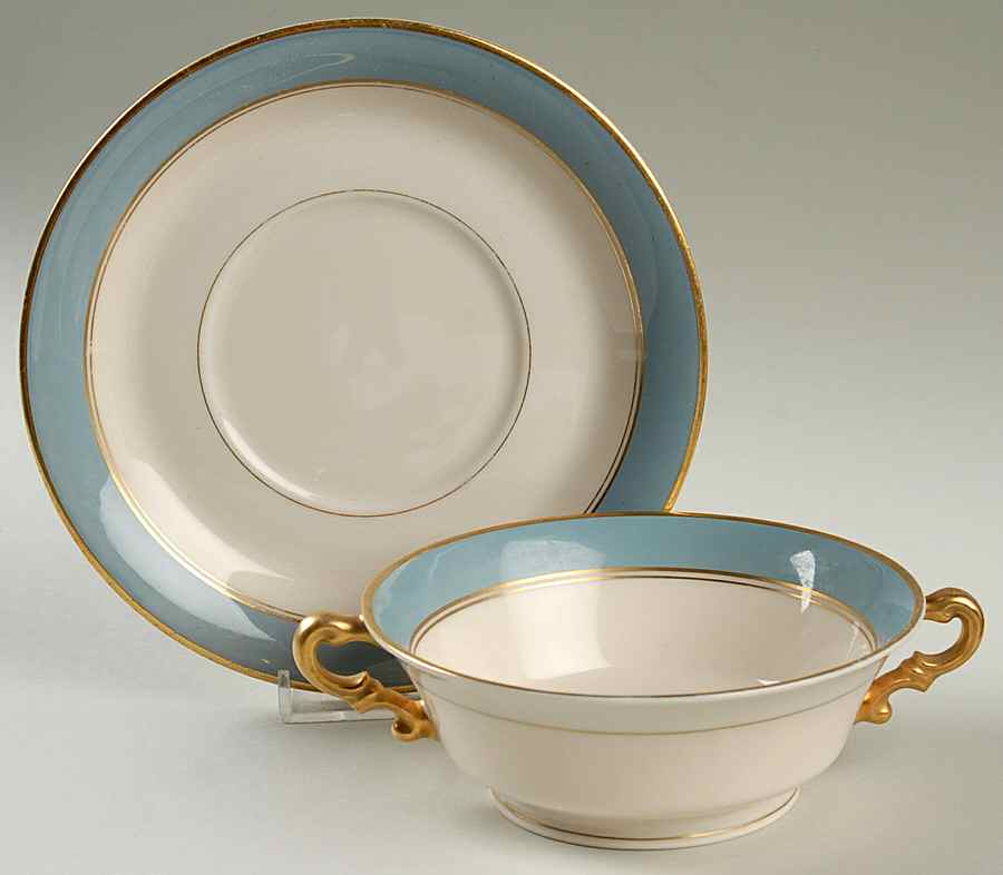 Edmonton Footed Cream Soup Bowl & Saucer Set by Syracuse-1