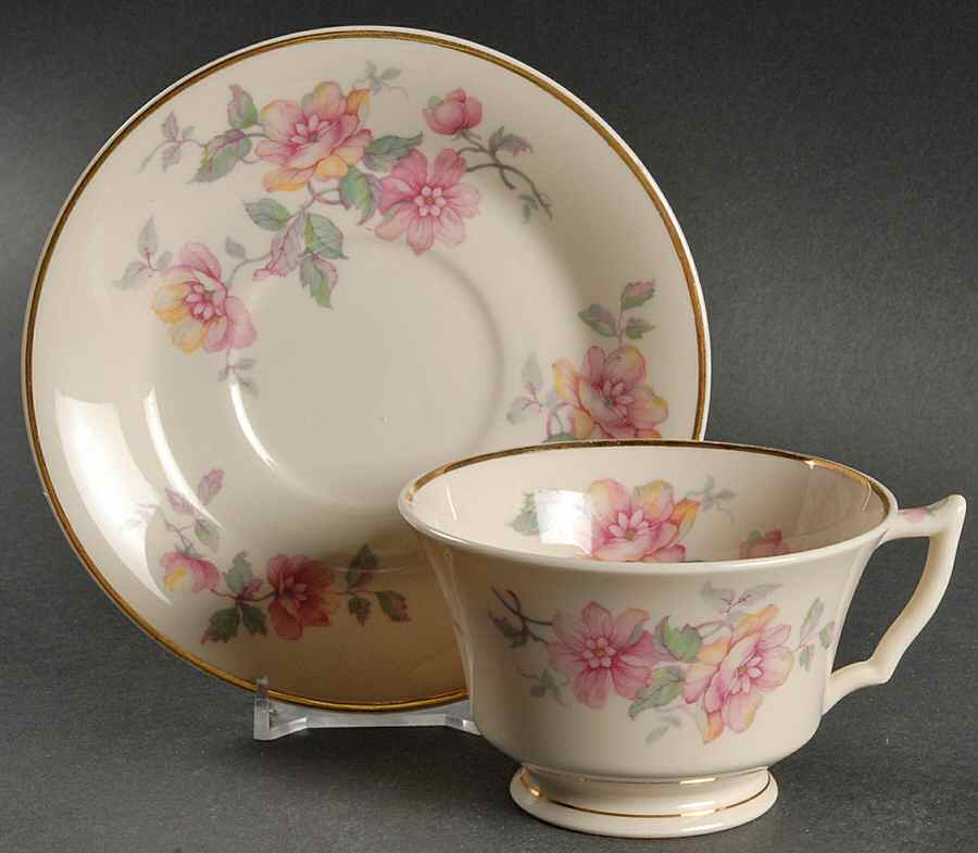 Elberta Footed Cup & Saucer Set by Syracuse-1