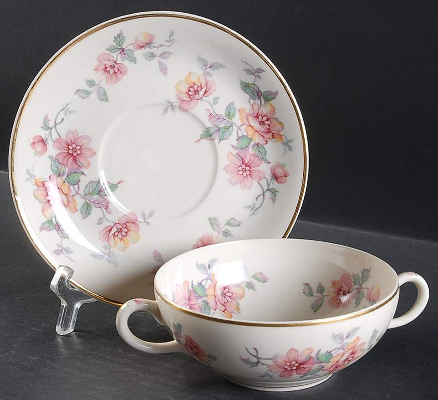 Elberta Flat Cream Soup Bowl & Saucer Set by Syracuse-1