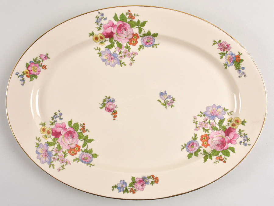 Ensley Blue 14" Oval Serving Platter by Syracuse-1