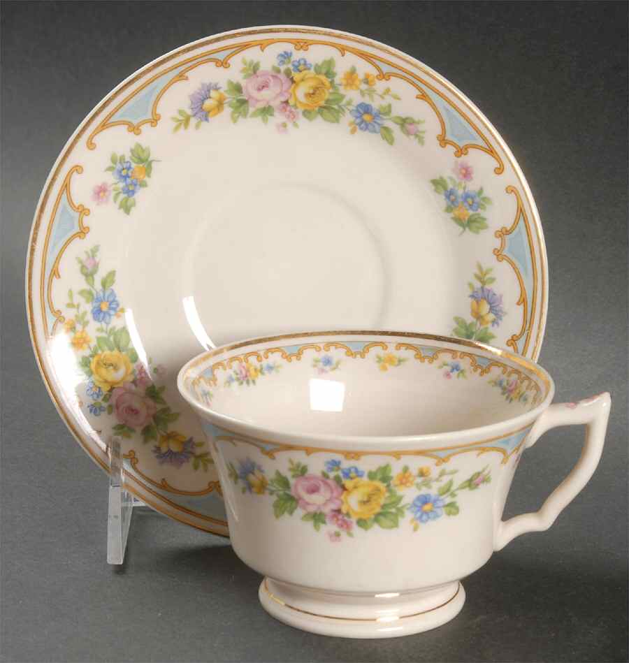 Ensley Blue Footed Cup & Saucer Set by Syracuse-1