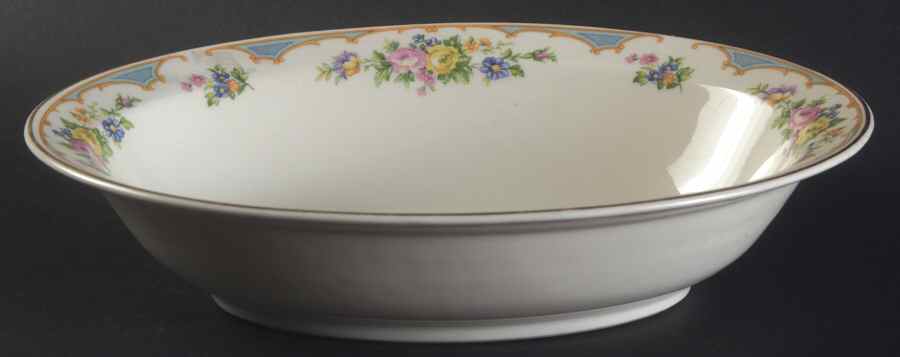 Ensley Blue 9" Oval Vegetable Bowl by Syracuse-1