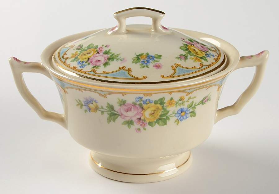 Ensley Blue Sugar Bowl & Lid by Syracuse-1