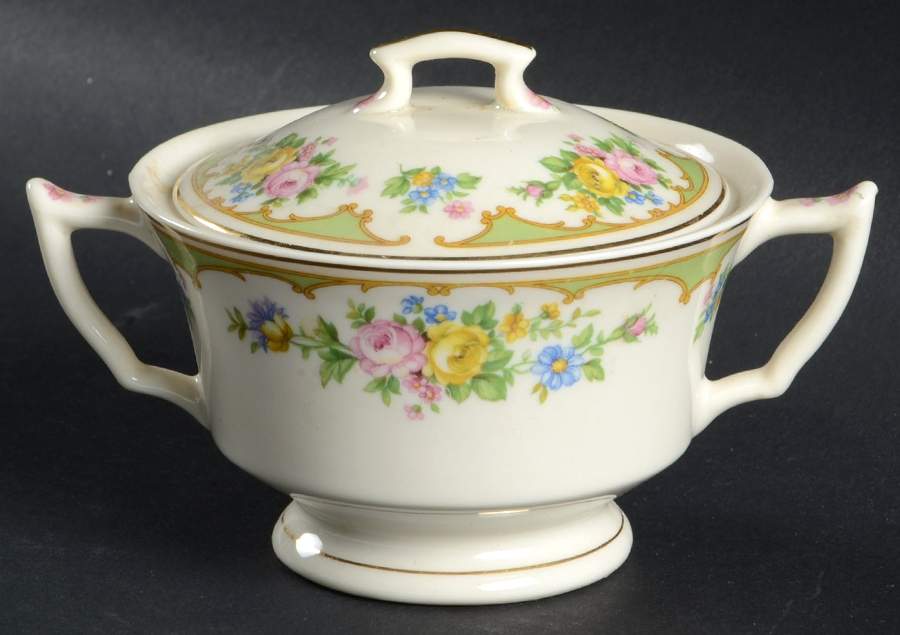 Ensley Green Sugar Bowl & Lid by Syracuse-1