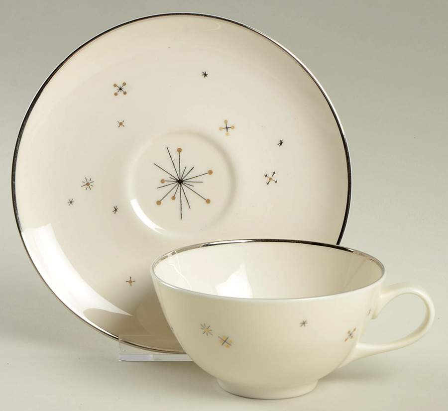 Evening Star Flat Cup & Saucer Set by Syracuse-1