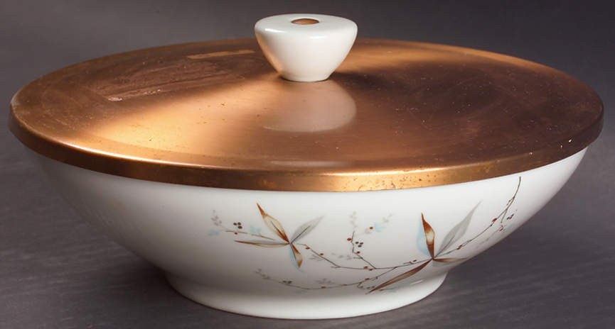 Finesse 8" Small Round Covered Vegetable w/Copper Lid by Syracuse-1