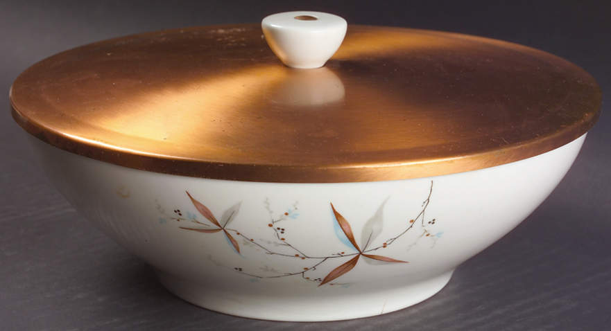 Finesse 9" Round Covered Vegetable with Copper Lid by Syracuse-1
