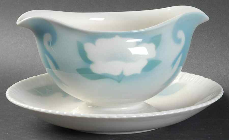 Floral Fantasy Gravy Boat with Attached Underplate by Syracuse-1