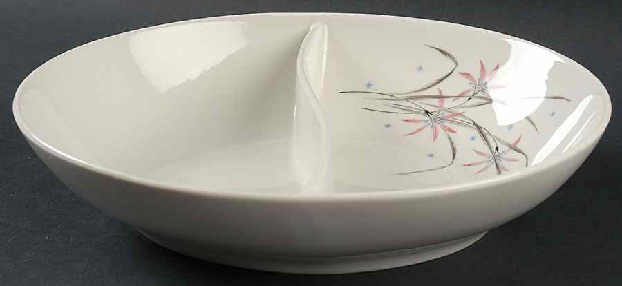 Flame Lily 10" Oval Divided Vegetable Bowl by Syracuse-1