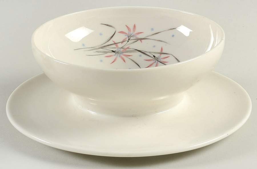 Flame Lily Gravy Boat with Attached Underplate by Syracuse-1