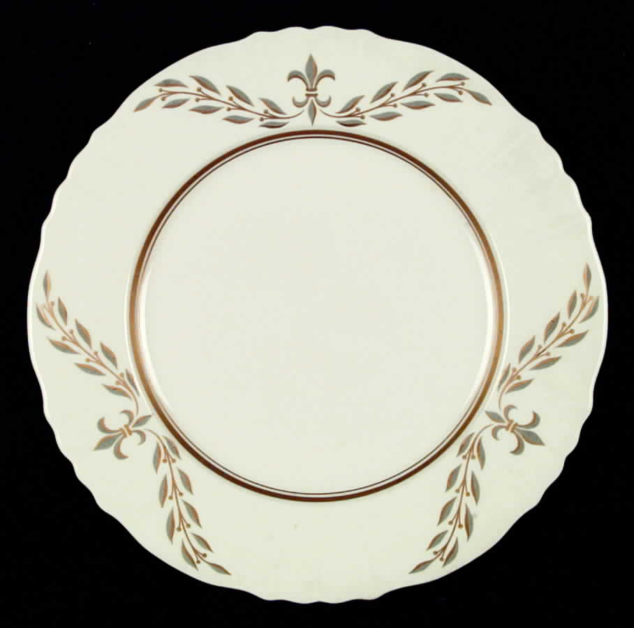 Fleur De Lis Grey Dinner Plate by Syracuse-1