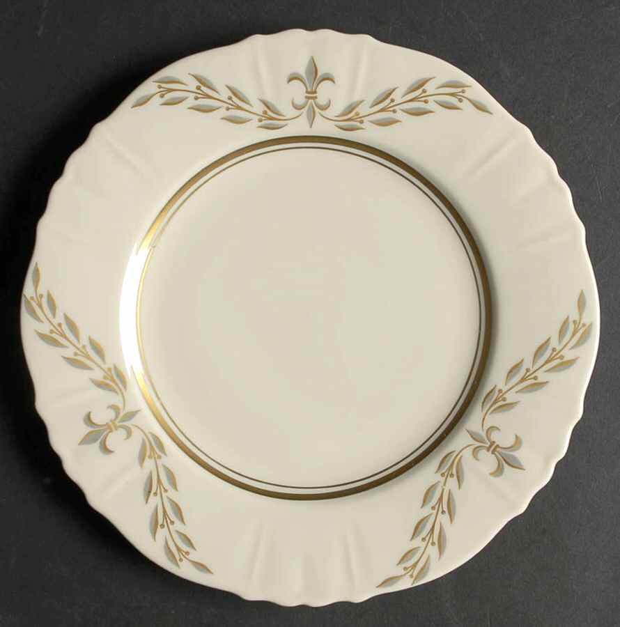 Fleur De Lis Grey Salad Plate by Syracuse-1