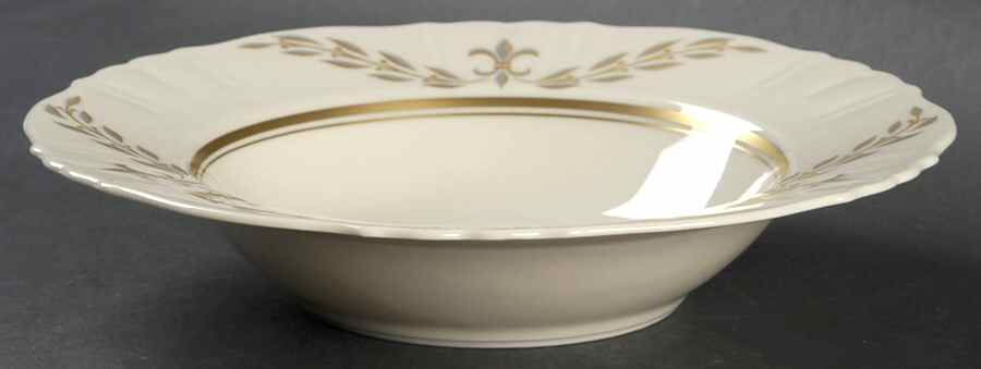 Fleur De Lis Grey Rim Soup Bowl by Syracuse-1