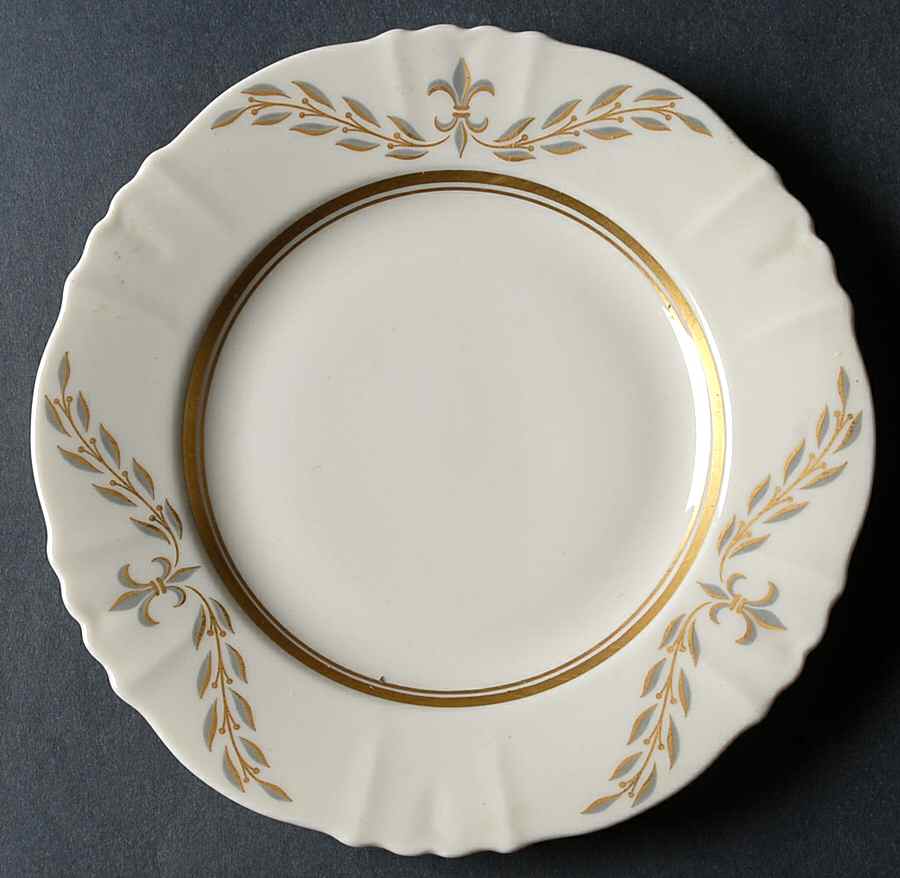 Fleur De Lis Grey Bread & Butter Plate by Syracuse-1