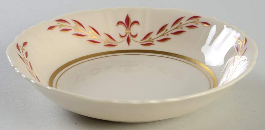 Fleur De Lis Maroon Fruit/Dessert (Sauce) Bowl by Syracuse-1