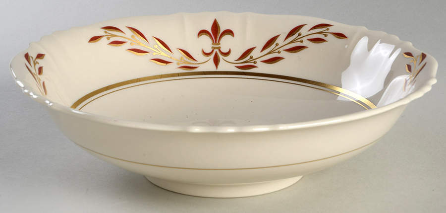 Fleur De Lis Maroon 9" Round Vegetable Bowl by Syracuse-1