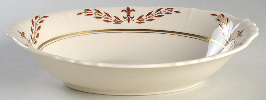 Fleur De Lis Maroon 10" Oval Vegetable Bowl by Syracuse-1