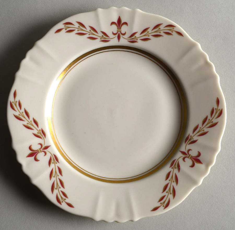 Fleur De Lis Maroon Bread & Butter Plate by Syracuse-1